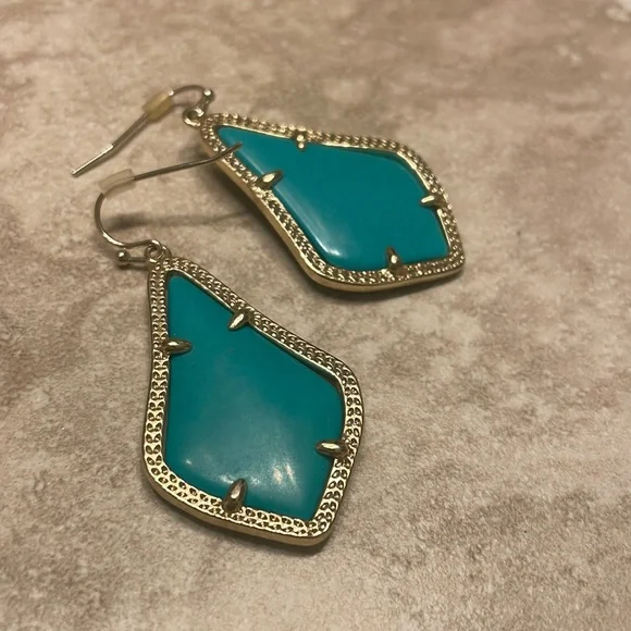 Kendra Scott Alex Gold Drop Earrings in Teal - Picture 1 of 8